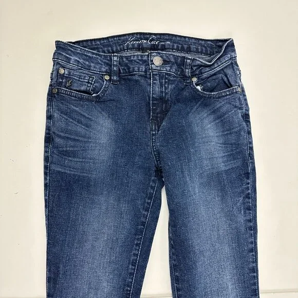 Kenneth Cole Skinny Women's size 0 Dark Wash Blue Denim Jeans - Picture 2 of 4